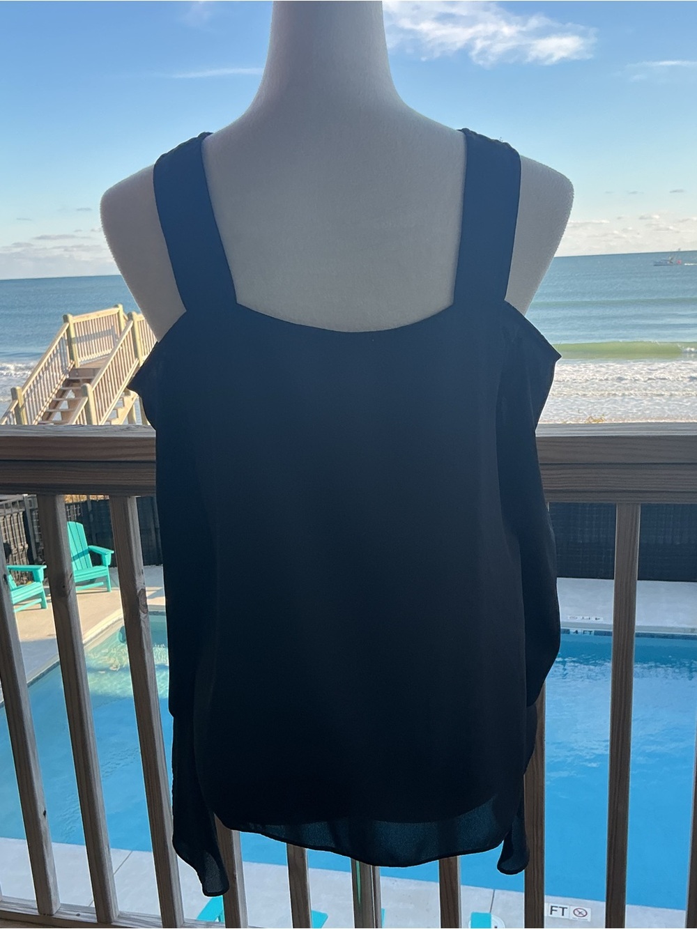 H by Halston Cold Shoulder Elegant Blouse - Picture 9 of 16